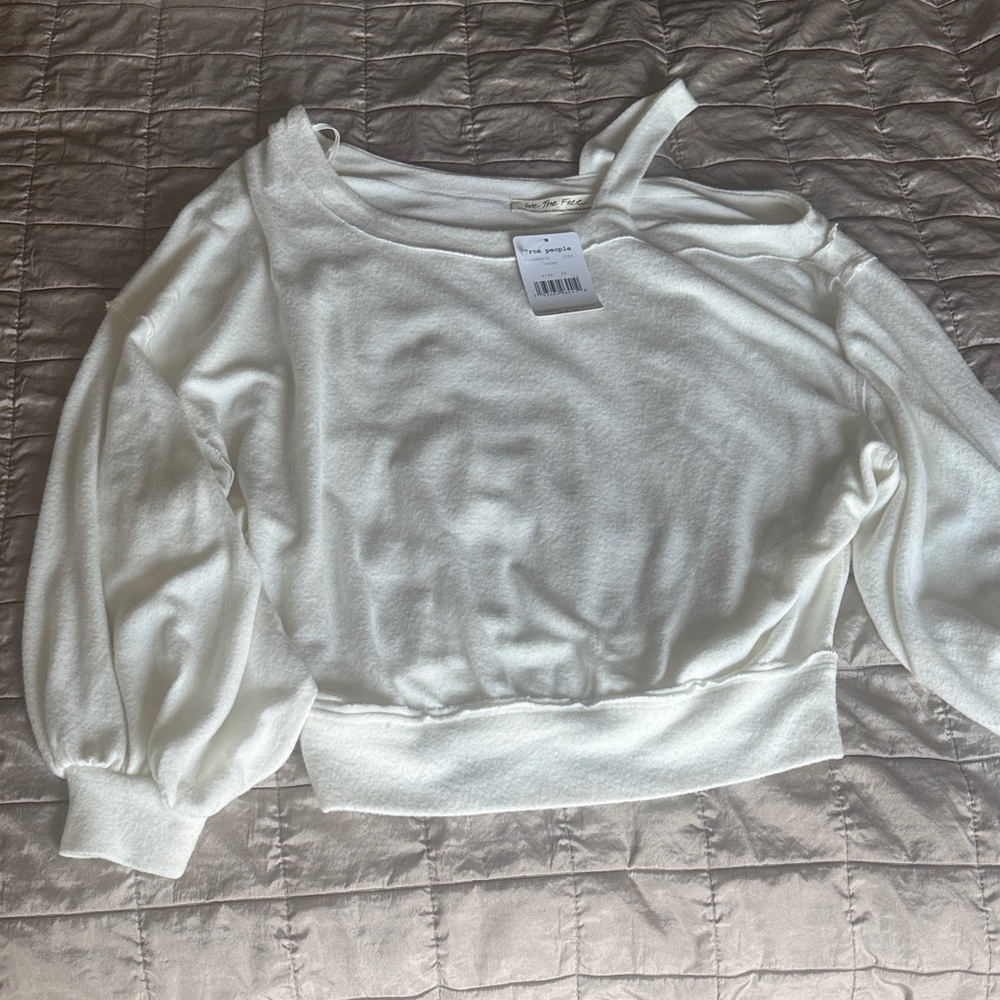 Free People Off-Shoulder Cream Sweater